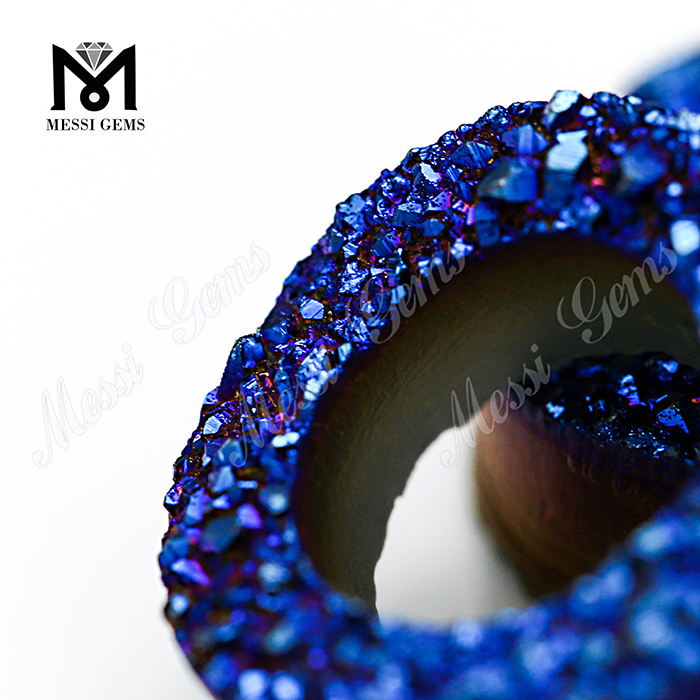Solve Gemstone Agate Druzy Beads 10mm Blue Druzy Stone
