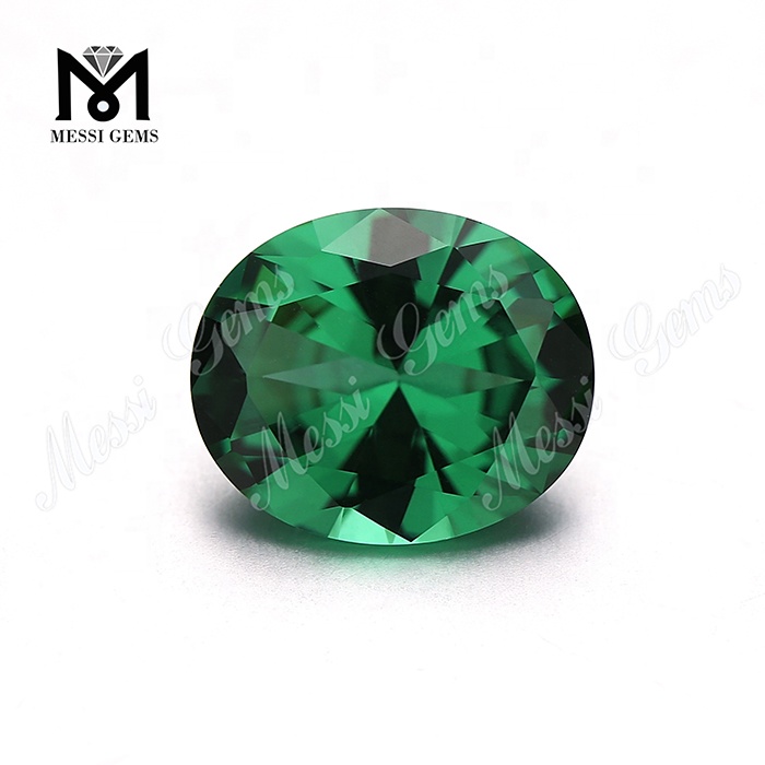 10* 12mm Oval Green Color Nanosital Stone