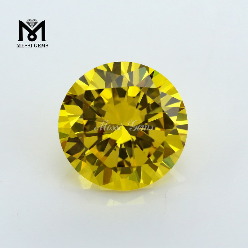 Aureus Flavus Top Splendens Diamond Cut Synthetic Cubic Zirconia Gemstone