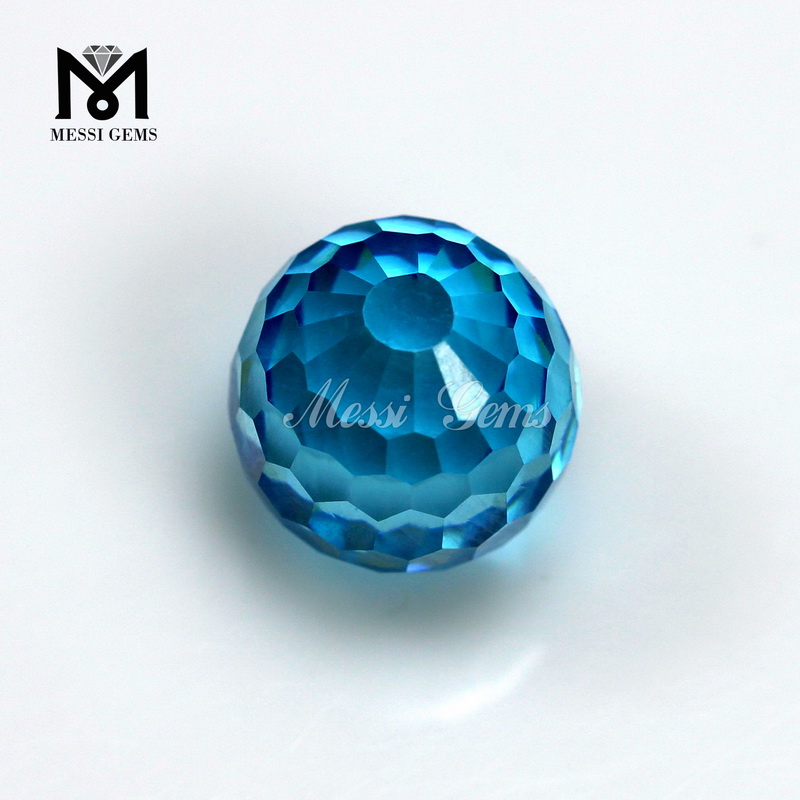 Tutus Price Zircon Stone Aqua Blue 12mm Round Faceted Cubic Zirconia