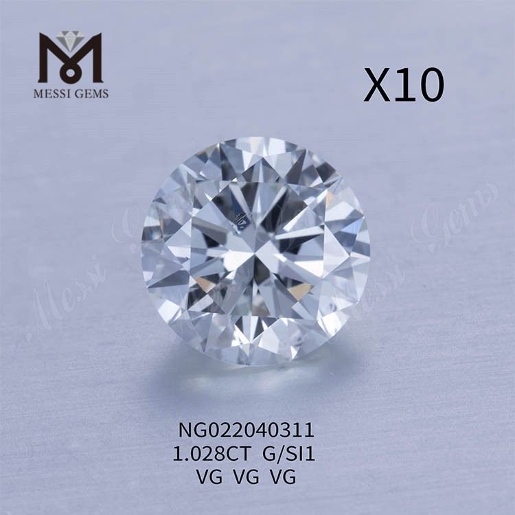 G 1.028ct SI1 albus Lab Grown Diamond stone Round EX CUT