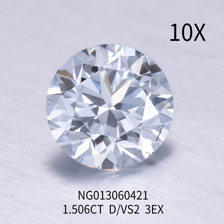 Color rotundus albus Lab Grown Diamond 1.506ct VS2 D Color