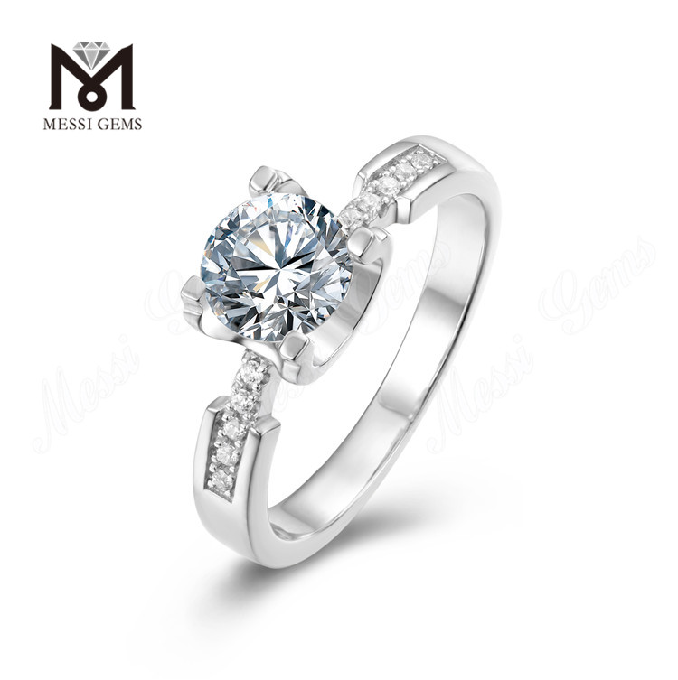 Wuzhou Factory Price Rings Manufacturer 925 Sterling Argentum Ring 1ct Moissanite Diamond Orbis