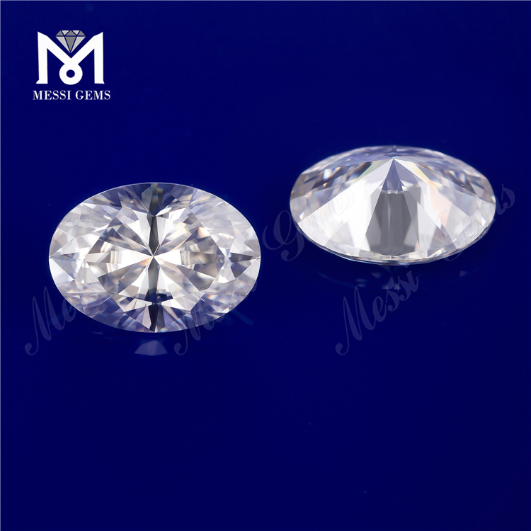 8* 10mm 2.5ct Alba ovalis cut color fabula vel ignis Moissanite pro ornamento