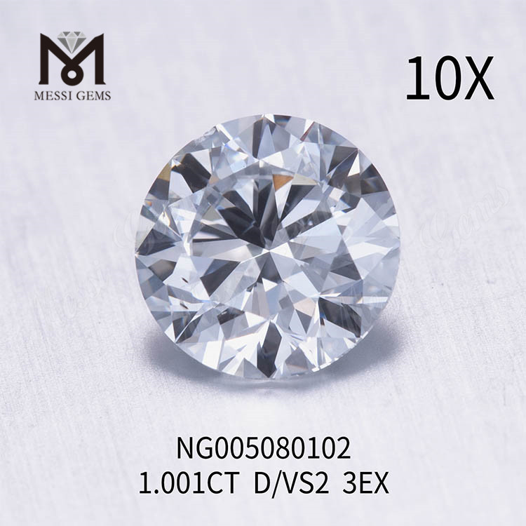 1.001ct D white Lab Grown Diamond lapis VS2 EX cut