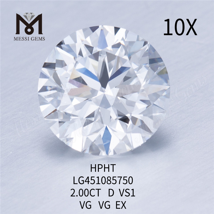 2.00 carats D VS1 VG Cut Grade HTHP lab diamonds