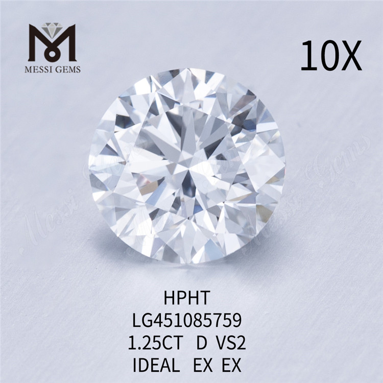 HPHT lab diamonds 1.25ct D VS2 RD FACETIAE