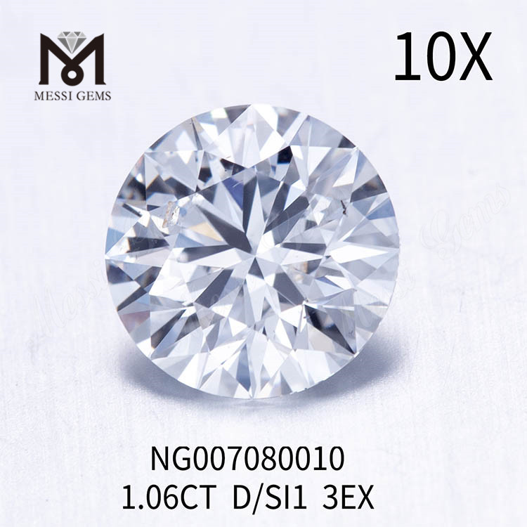 1.06ct D white Lab Grown Diamond SI1 EX CUT