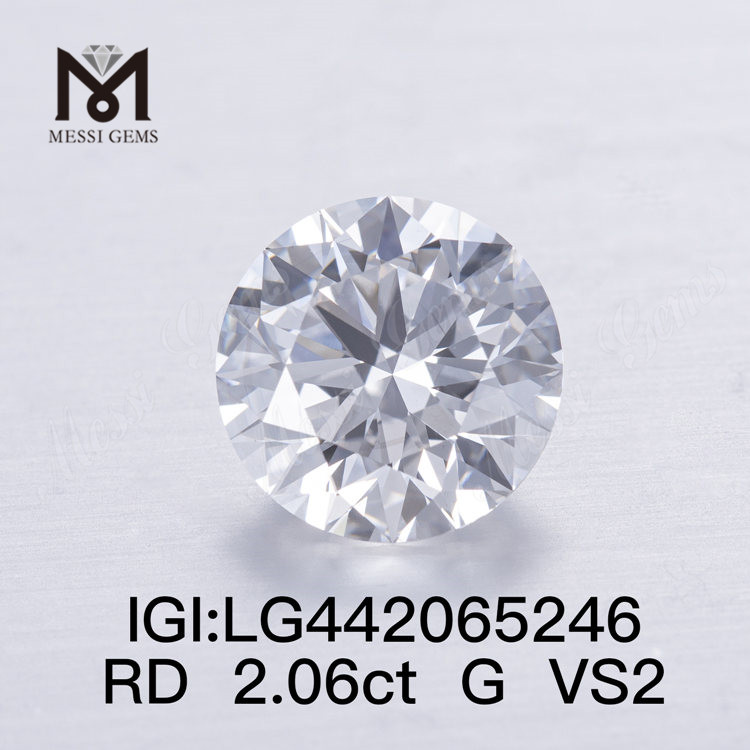 2.06ct G VS2 Lab Grown Diamond Round Cut EX