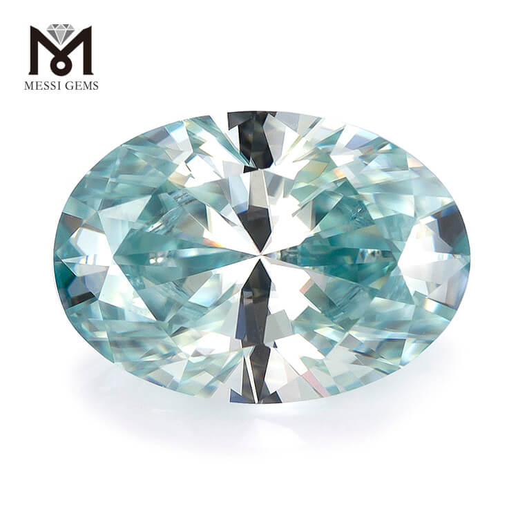 9* 13mm OVAL Cut Sinis Teal synthetica moissanite